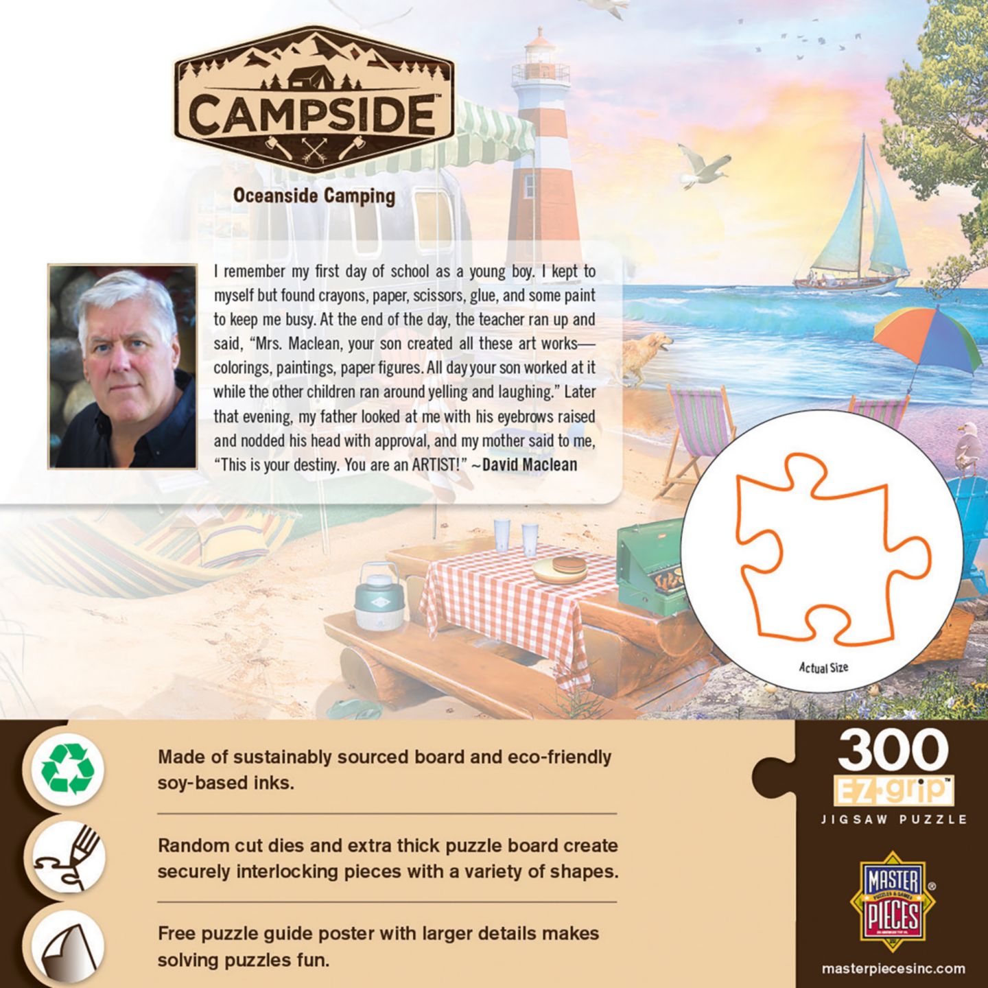 Детский пазл MasterPieces Puzzles Oceanside Camping Ez Grip 300-Piece Puzzle, Ages 11+, цвет: Разноцветный — фото 2