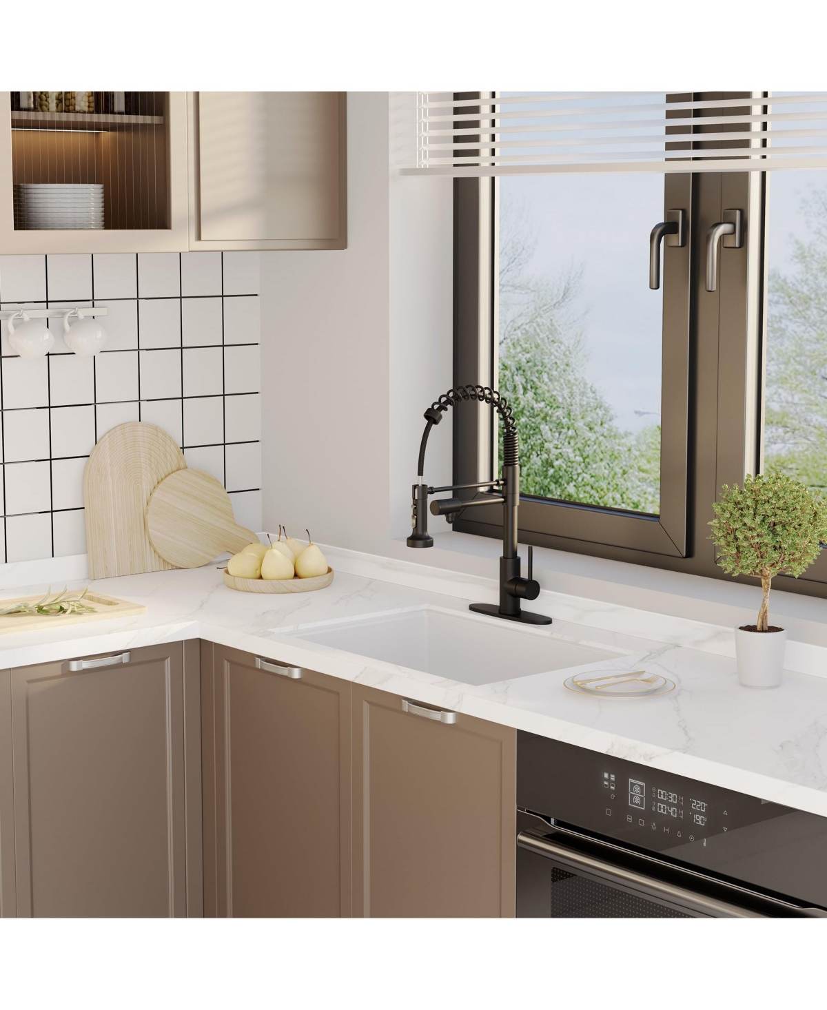 Mondawe Faucet with Water Purification Spout Single Handle Pre-rinse Kitchen Faucet with Pull Down Sprayer