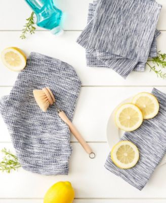 Cotton Kitchen Collection Absorbent Tonal Waffle, Navy, Dishcloth Set, 12x12", 6 Piece