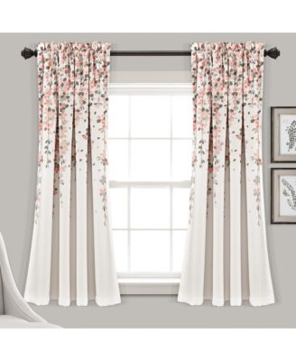 Weeping Flower Light Filtering Window Curtain Panels