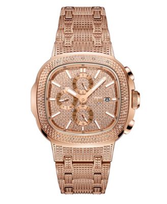 Jbw Men's Diamond (1/5 ct. t.w.) Watch in 18k Rose Gold-plated Stainless-steel Watch 48mm