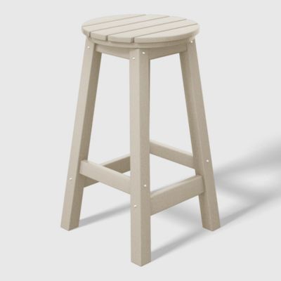 24" HDPE Outdoor Patio Round Counter Height Bar Stool