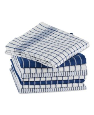 Everyday Basic Collection Woven Dishtowel Set, 20x28", Nautical Blue, 8 Piece