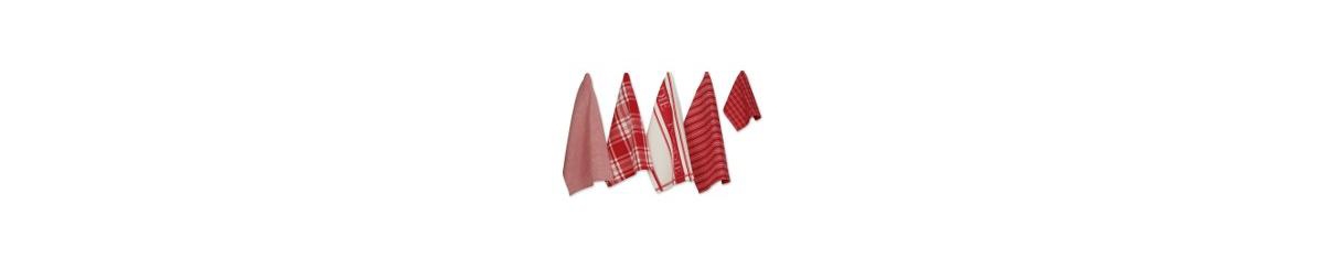 Everyday Collection Foodie Kitchen Set, Dishtowel Dishcloth, Red, 5 Piece - Red
