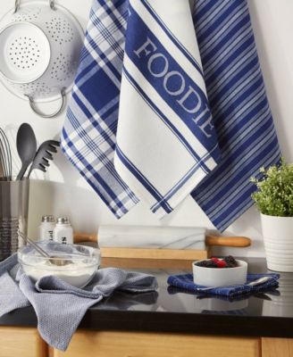 Everyday Collection Foodie Kitchen Set, Dishtowel Dishcloth, Nautical Blue, 5 Piece