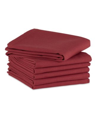 Basic Solid Dishtowel Collection Cotton Flat Woven, Small Set, 18x28", Barn Red, 6 Piece