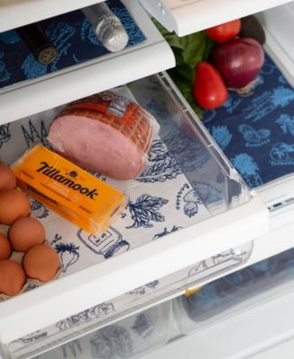 Fridge Liner Collection Non-Adhesive, Cut to Fit, 12x24", Nautical Blue Market, 6 Piece