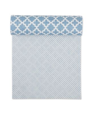 Fridge Shelf Liner Collection Non-Adhesive, Cut to fit, Machine Washable, 12x120", Stonewash Blue Lattice, 2 Piece