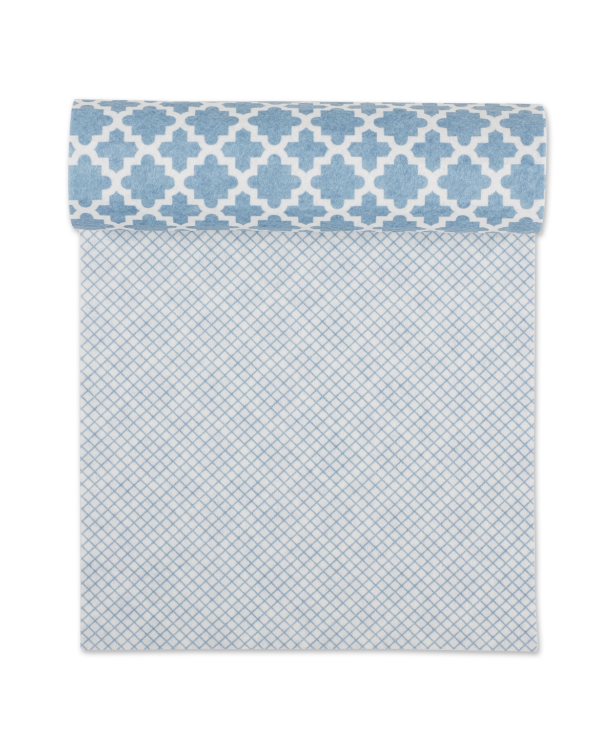 Design Imports Fridge Shelf Liner Collection Non-adhesive, Cut To Fit, Machine Washable, 12x120", Stonewash Blue La In Stonewash Blue Lattice