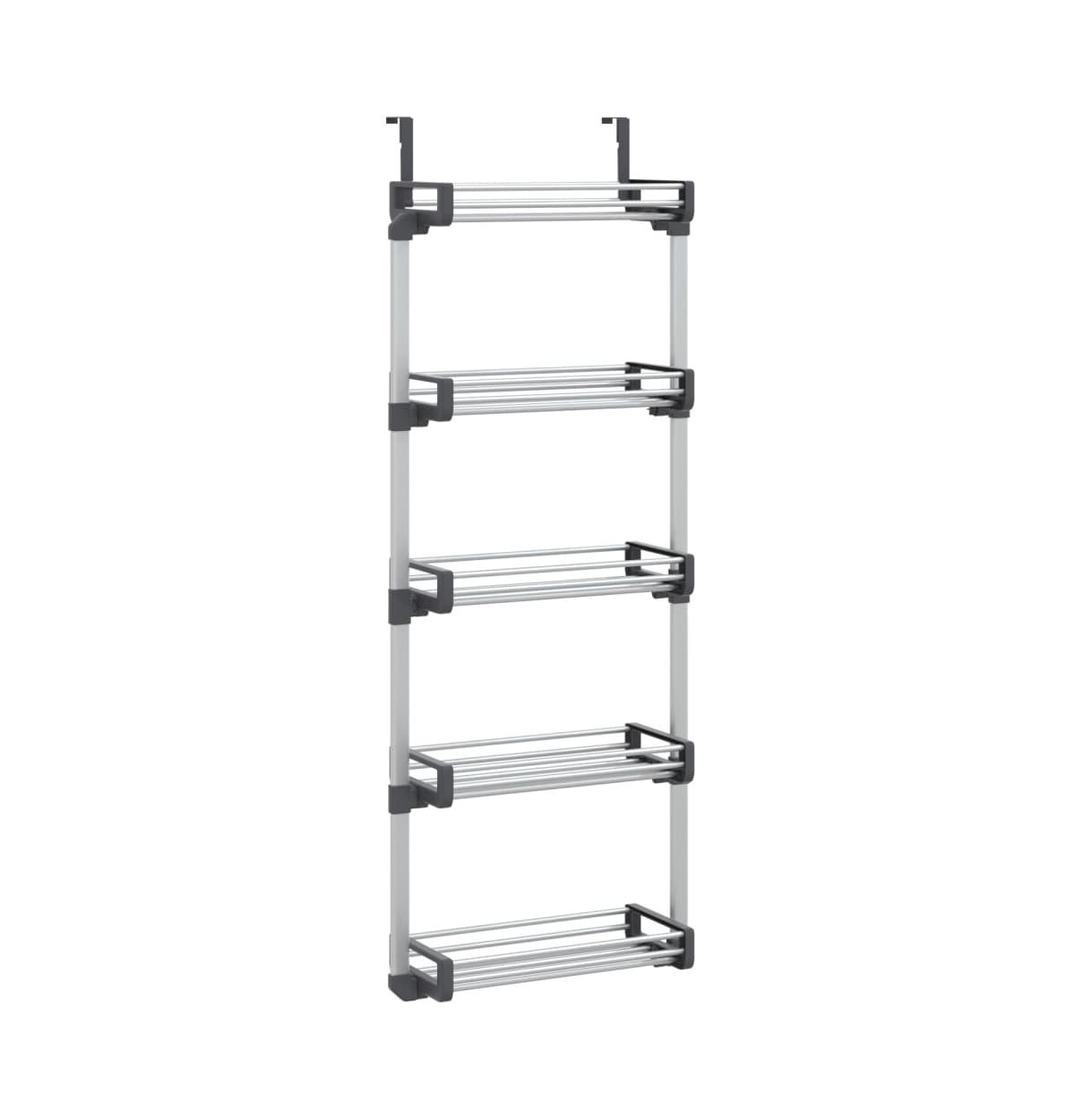 Door Organizer with 5 Shelves 20.5"x7.9"x53.1" Aluminum - Silver
