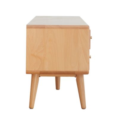 Solid Beech TV Cabinet with Chinese Glass Doors, Storage Space