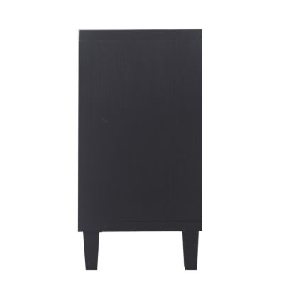 Streamdale 4-Door Matte Black Accent Cabinet for Multiple Rooms