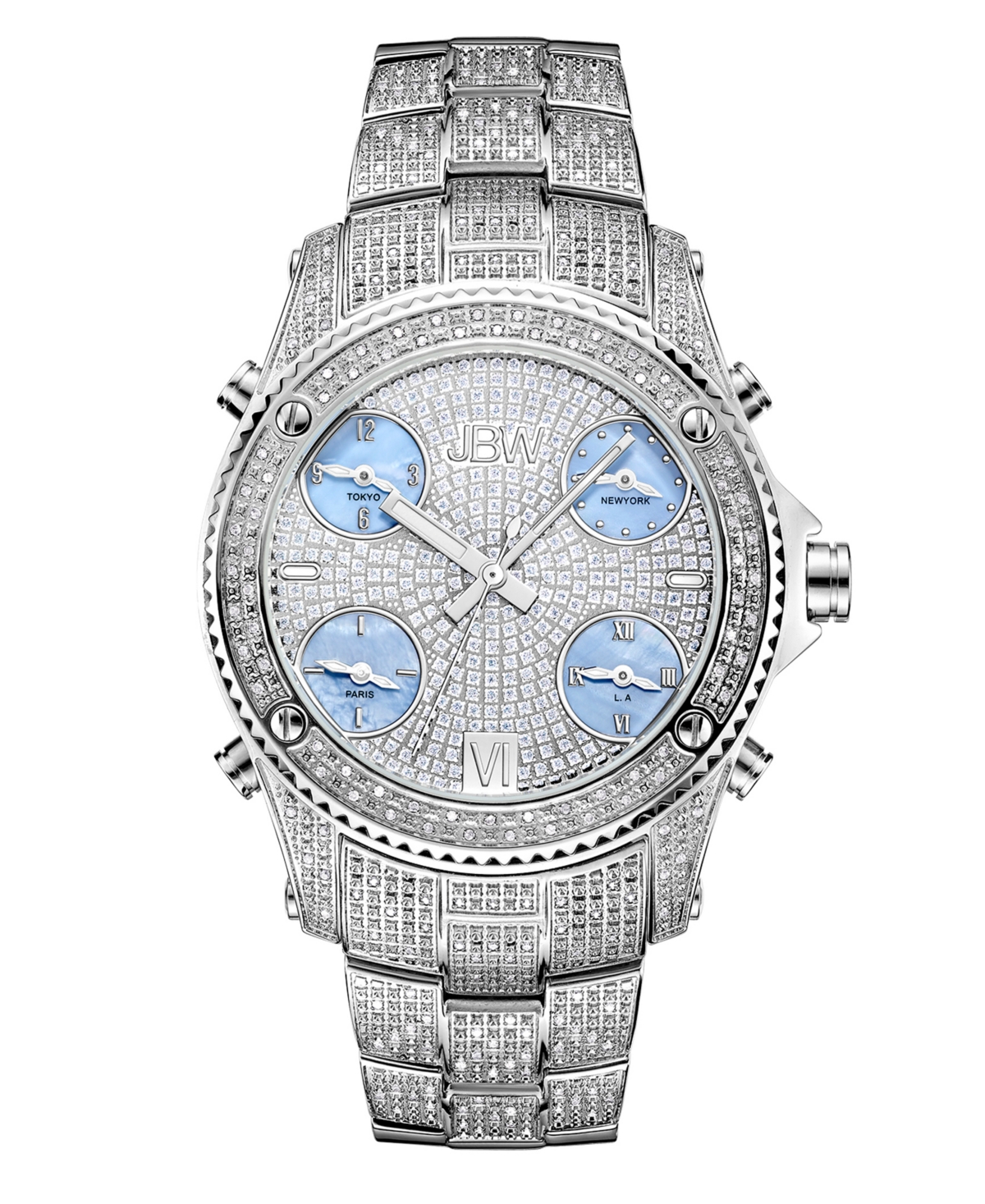 Men's Jet Setter Diamond (2 ct.t.w.) Stainless Steel Watch - Silver