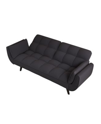 57" Black Sofa with Pillows