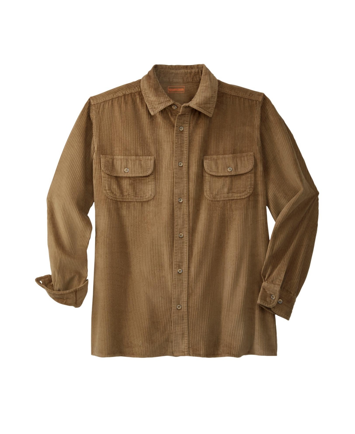 Big & Tall Long-Sleeve Corduroy Shirt - Dark khaki