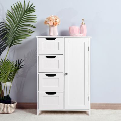 Bathroom Storage Cabinet with Adjustable Shelf and Drawer
