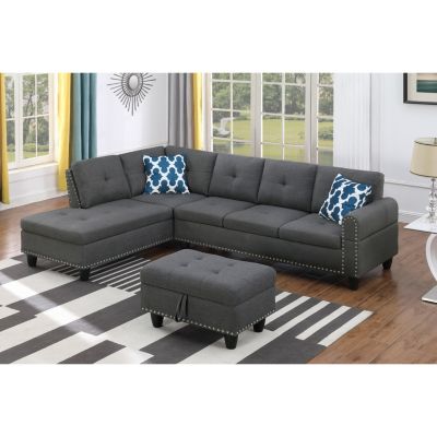 Streamdale Alger 98" Wide Left Hand Facing Sofa Chaise With Ottoman