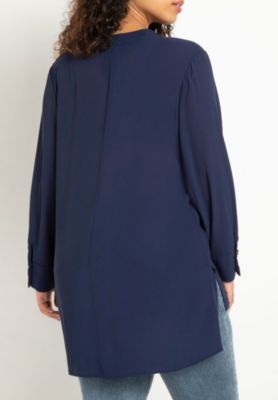 Women's Plus Size Mandarin Collar Tunic