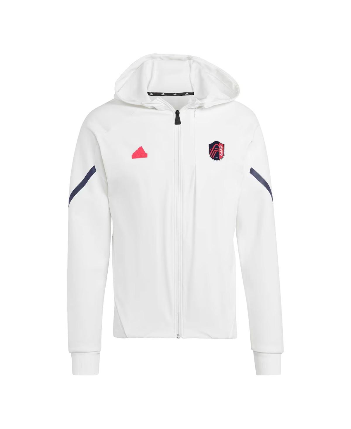 ADIDAS ORIGINALS MEN'S WHITE ST. LOUIS CITY SC 2024 ANTHEM TRAVEL FULL-ZIP JACKET 
