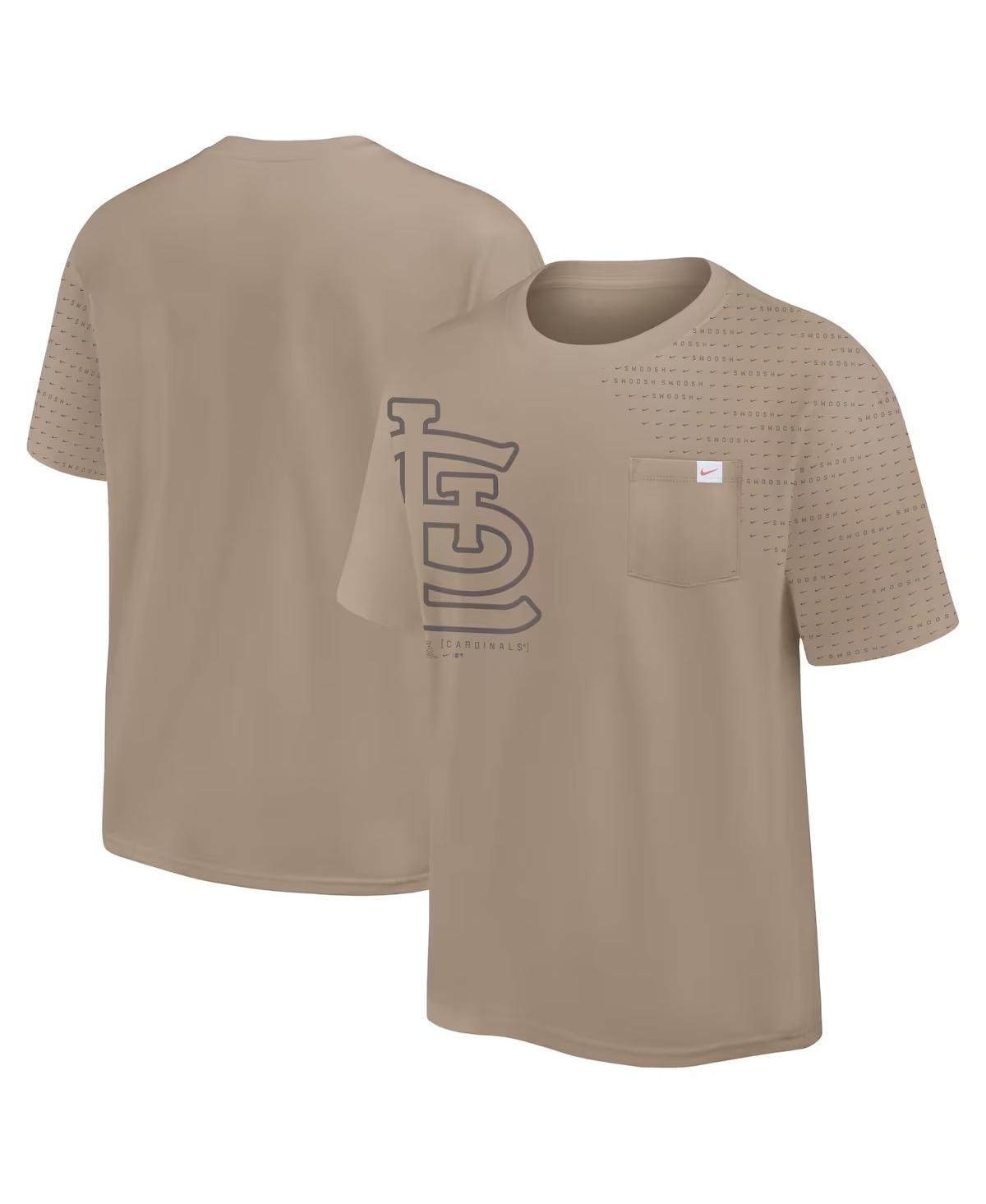 Fanatics Nike Men's Khaki St. Louis Cardinals Statement Max90 Pocket T-shirt In Khaki
