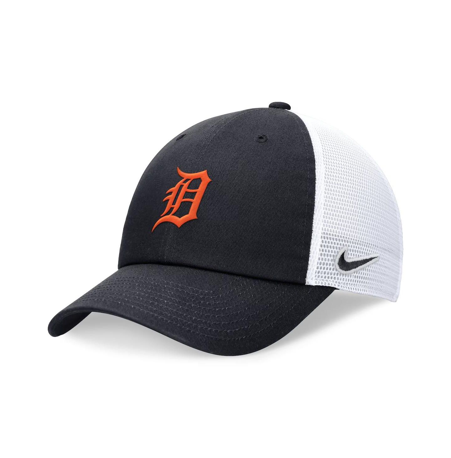 Мужская кепка Nike Navy Detroit Tigers Evergreen Club Trucker Adjustable Hat — фото 1