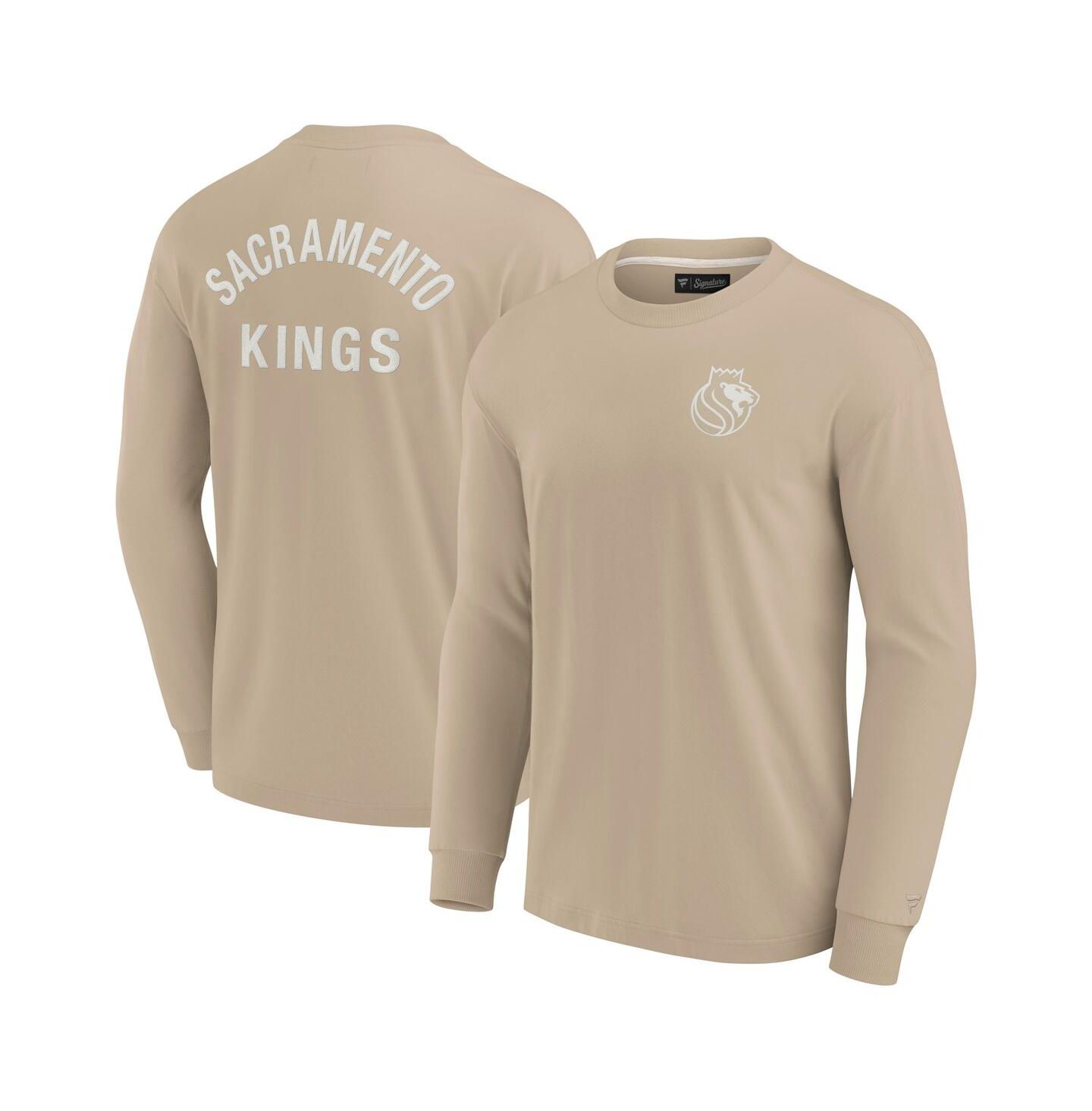 Футболка Fanatics Signature Khaki Sacramento Kings Elements Super Soft Long Sleeve — фото 1