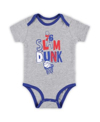 Infant Royal/Red/Gray Philadelphia 76ers Slam Dunk 3-Piece Bodysuit Set