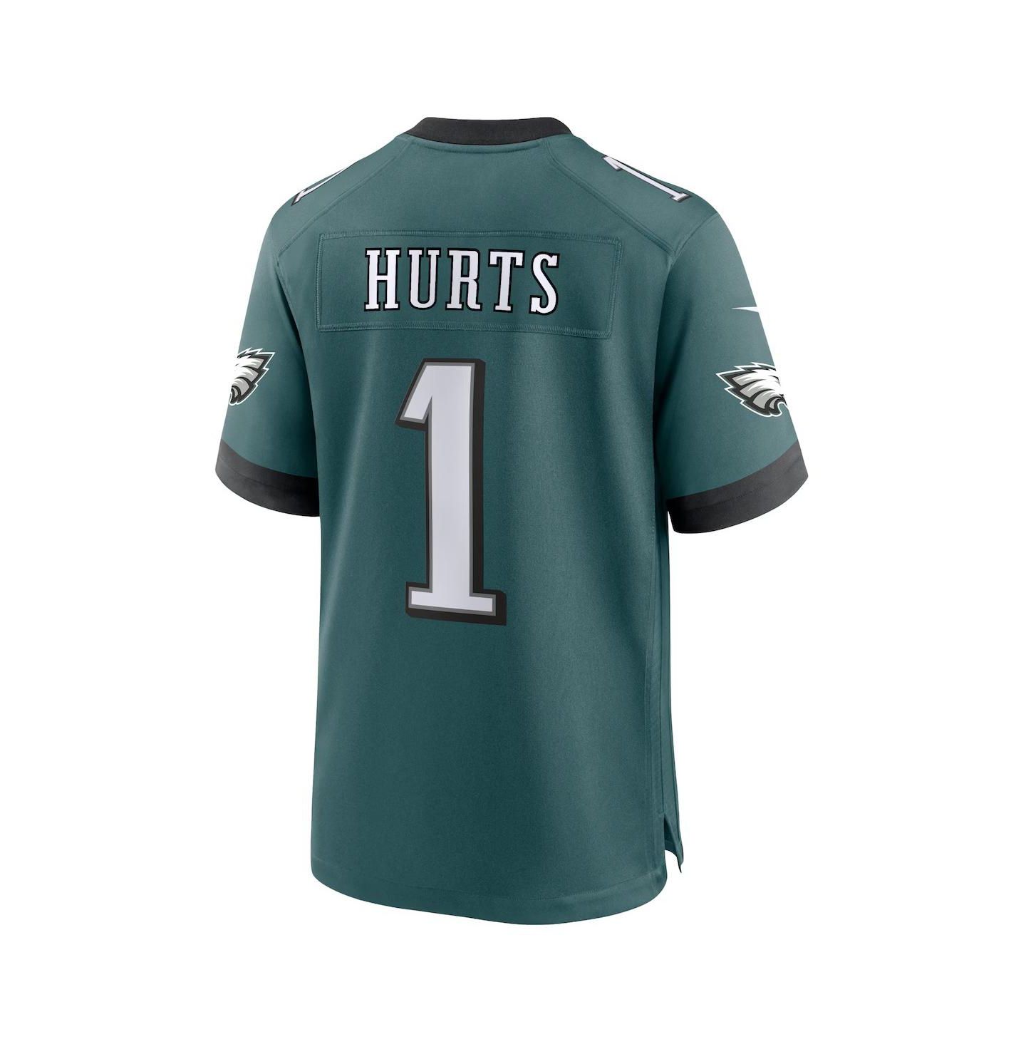 Мужской топ Fanatics Nike Jalen Hurts Philadelphia Eagles Alternate Game Jersey, цвет: Чёрный — фото 5