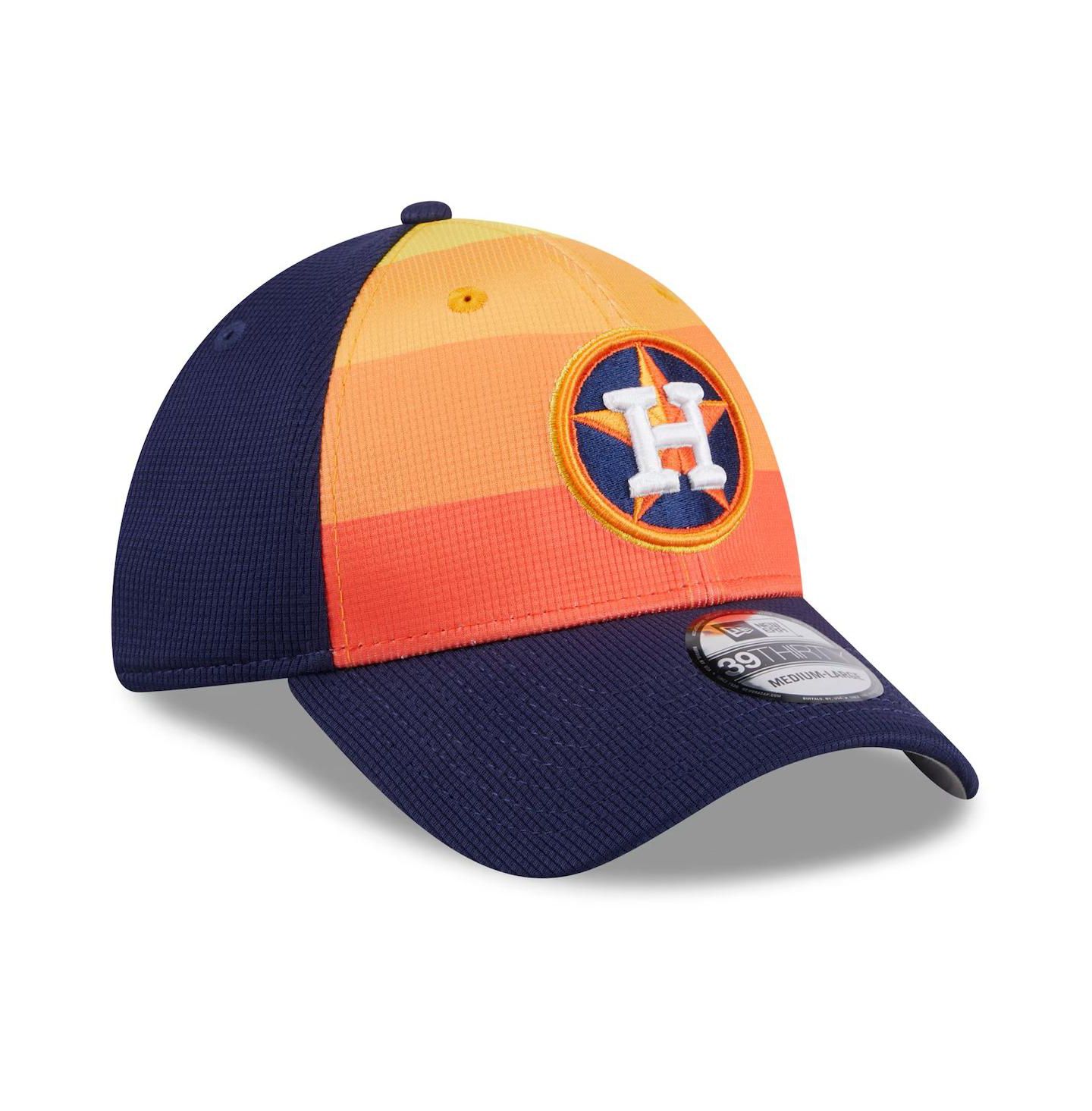 Мужская кепка New Era Orange Houston Astros 2024 Batting Practice 39THIRTY Flex Hat — фото 2
