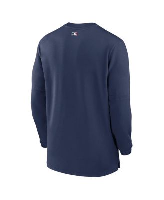 Men's Navy Atlanta Braves Authentic Collection Game Time Performance Quarter-Zip Sweatshirt