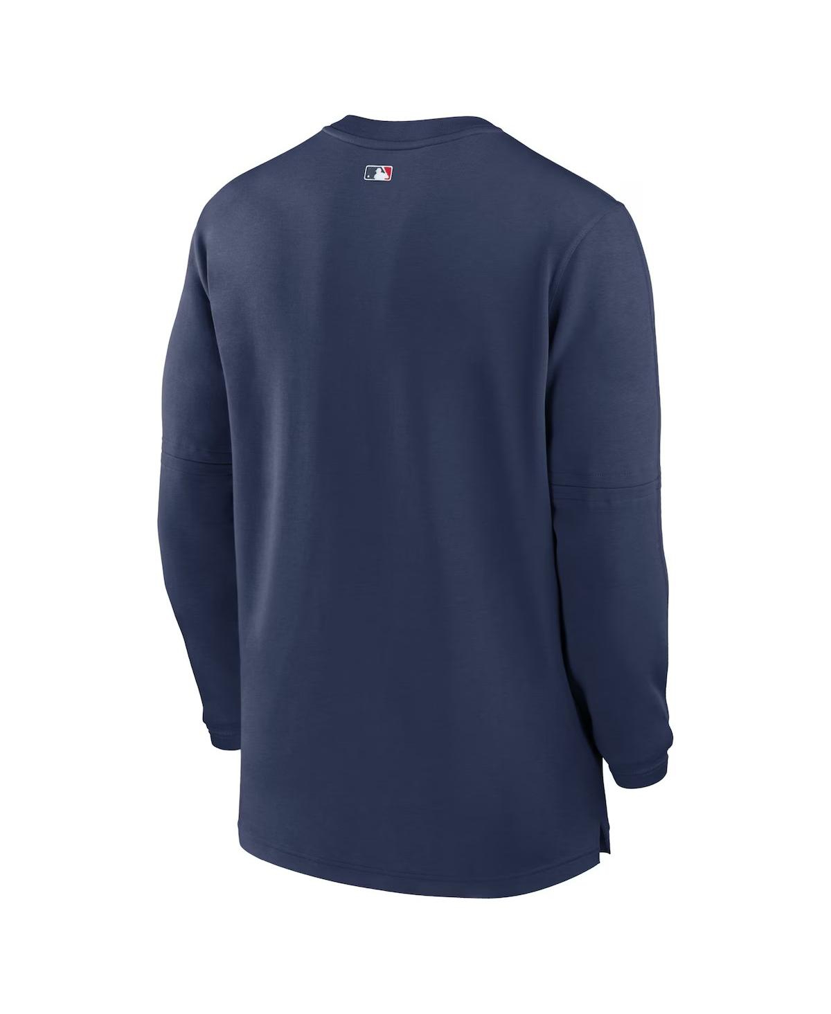 Nike Atlanta Braves Authentic Collection Game Time  Men's Dri-fit Mlb 1/2-zip Long-sleeve Top In Navy