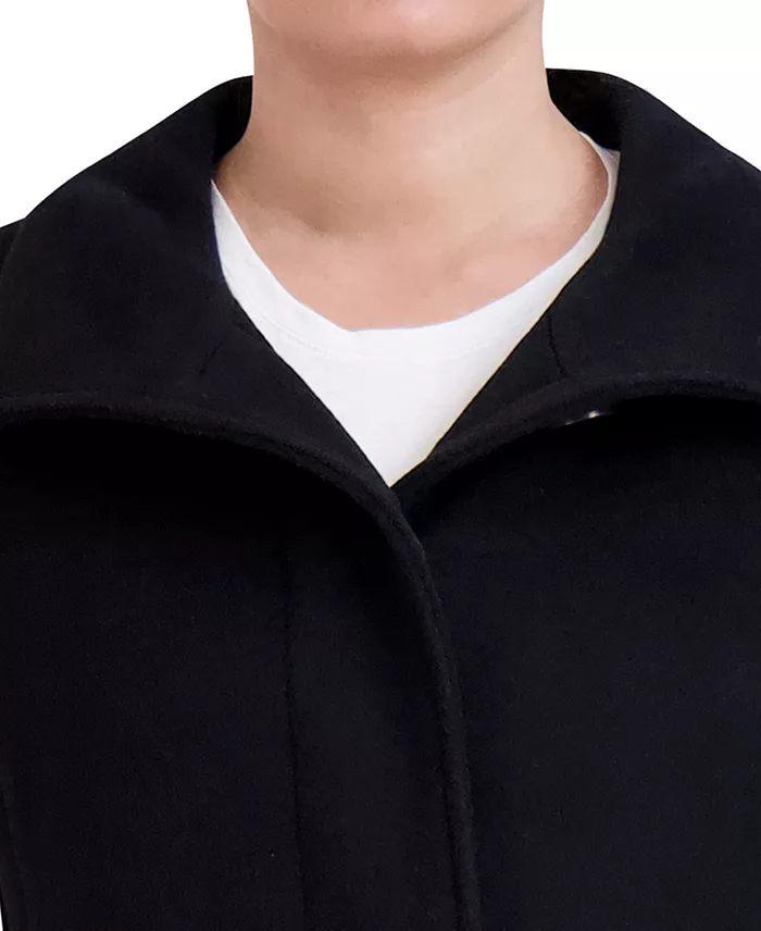 Womens Stand-Collar Single-Breasted Wool Blend Coat - thumbnail 9