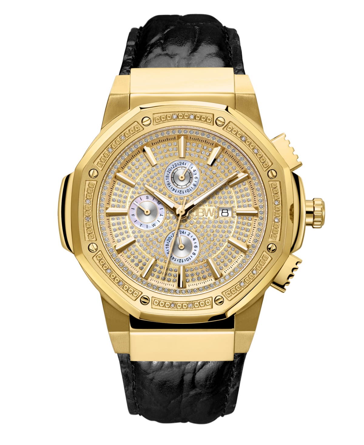 Men's 10 Yr Anniversary Saxon Diamond (1/6 ct.t.w.) & 18K Gold Plated Watch - Gold