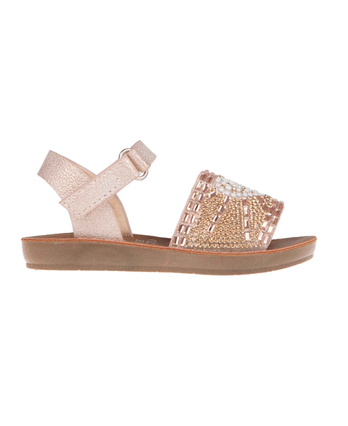 Vince Camuto Toddler Girl's Sandal with Rhinestones and Imitation Heart Pearls Polyurethane Sandals