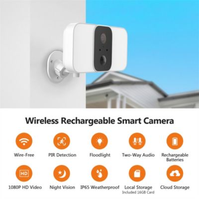 Z-EGDE Wireless Floodlight 1080P Security Camera with Solar Panel and 16GB TF Card