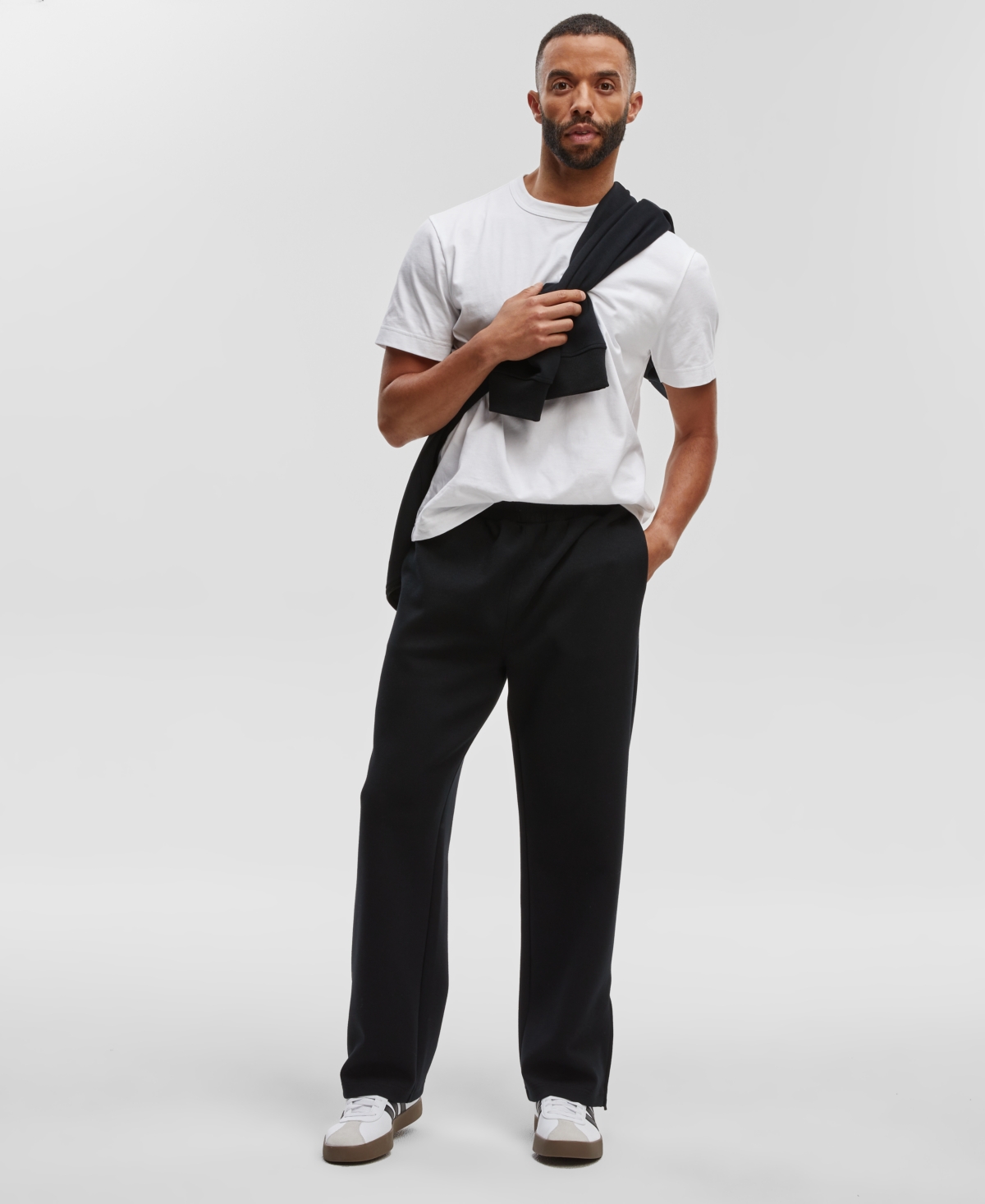Mode Of One Men's Regular-fit Track Pants, Created For Macy's In Deep Black