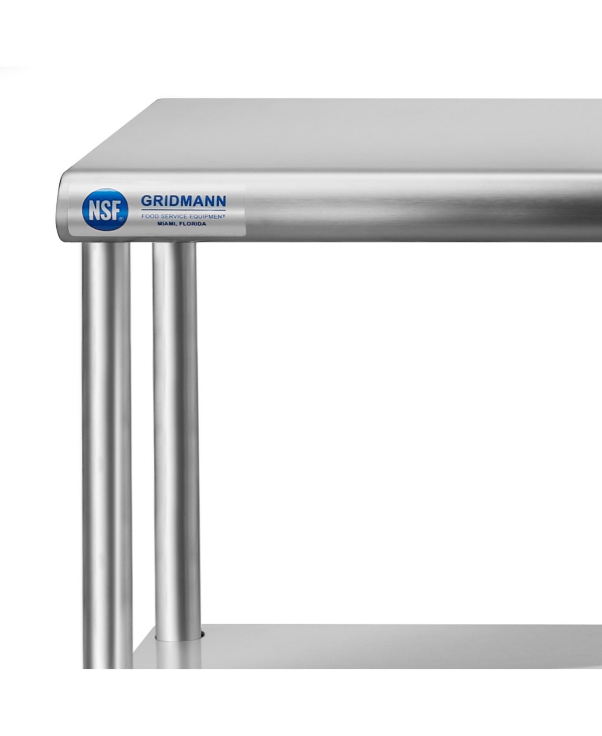 Gridmann Nsf Commercial Stainless Steel Double Overshelf 72