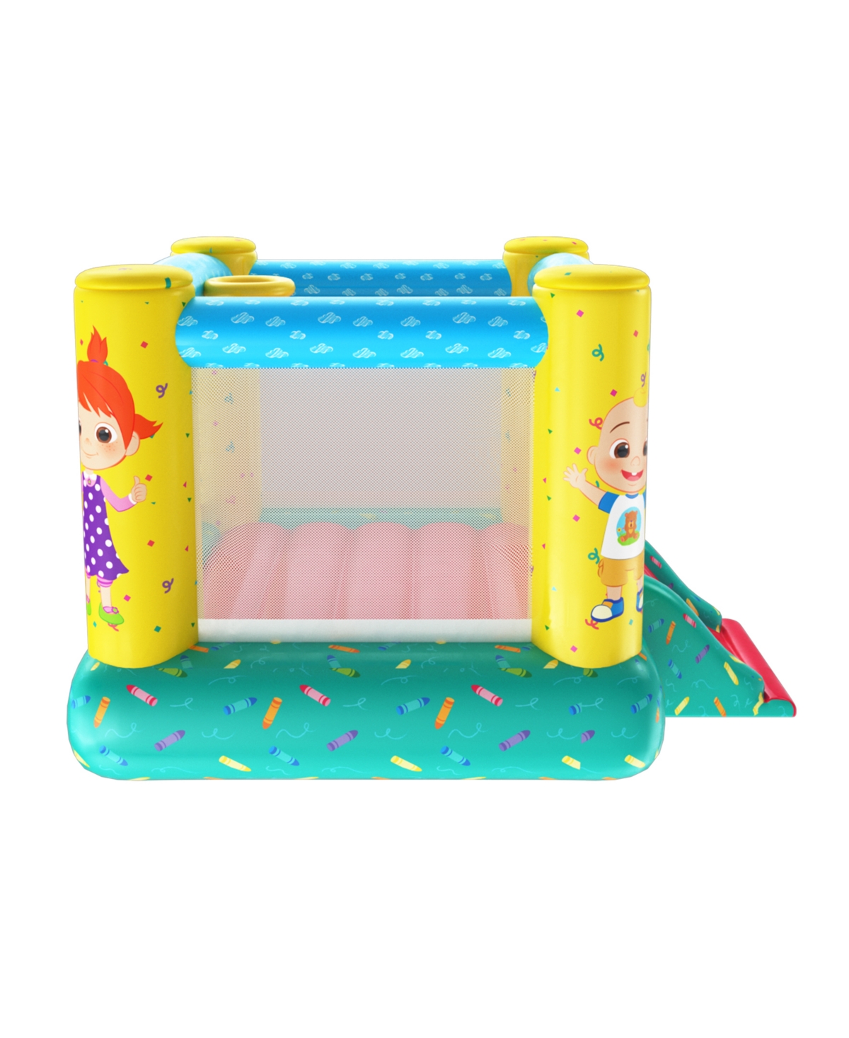 World Tech Toys Moonbug Cocomelon Inflatable Bouncer With Slider In Multi