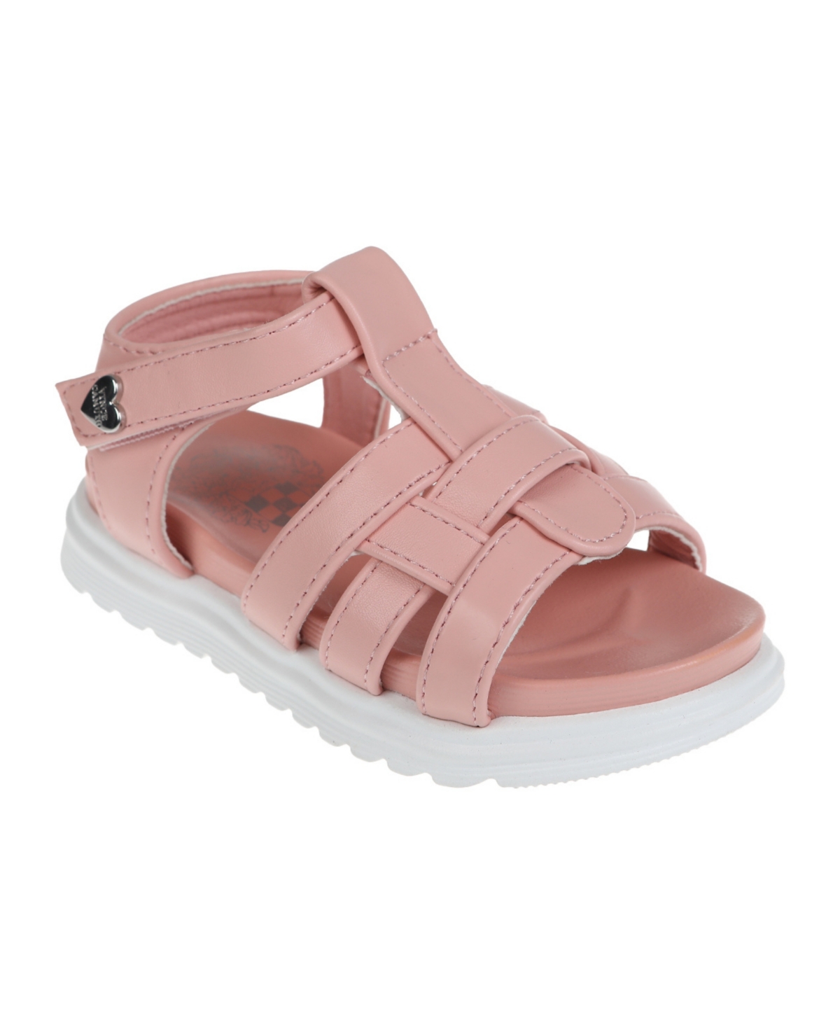 Vince Camuto Toddler Girl's Platform Sandal With Vc Heart Rivet Polyurethane Sandals In Pink