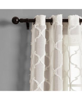 Avon Trellis Grommet Sheer Window Curtain Panels