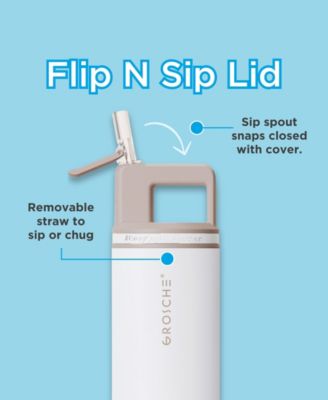 Alpine Flip 'N Sip Insulated, Leakproof Water Bottle with Straw, 20 OZ