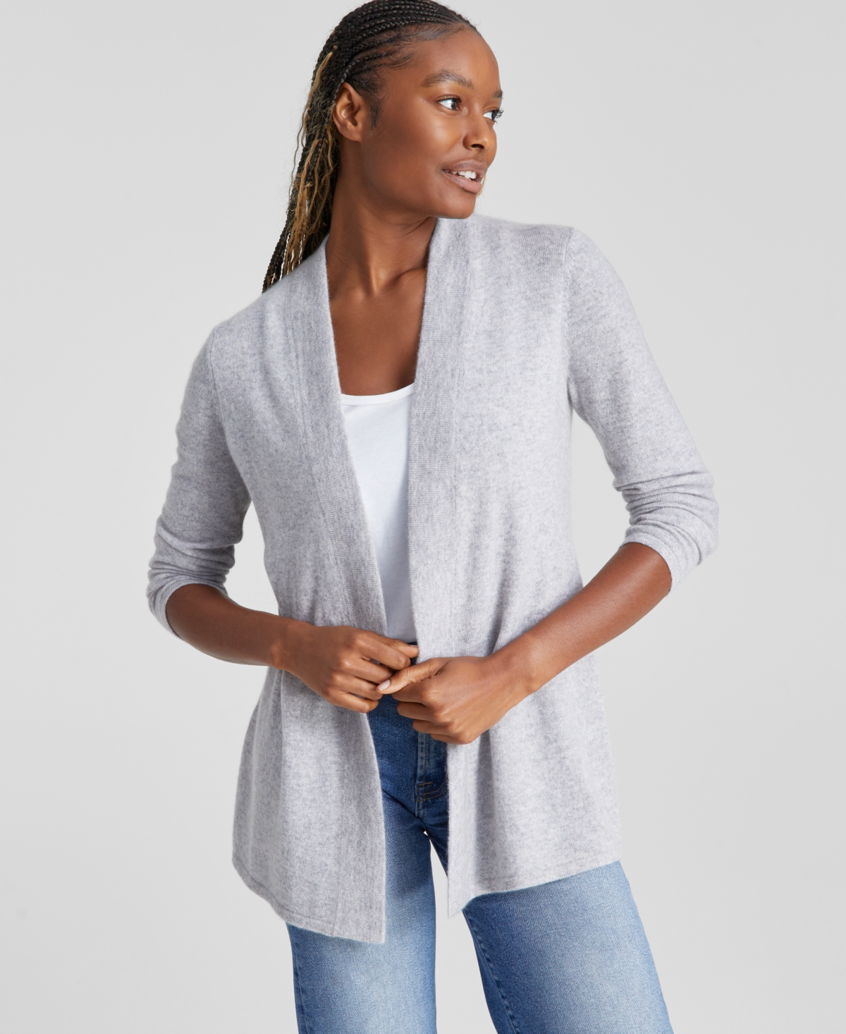Grey duster sweater on sale