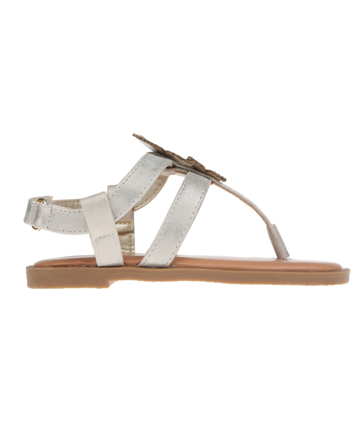 Shop Vince Camuto Big Girl's Fashion Sandal With 3d Cutout Self Butterflies Polyurethane Sandals In White