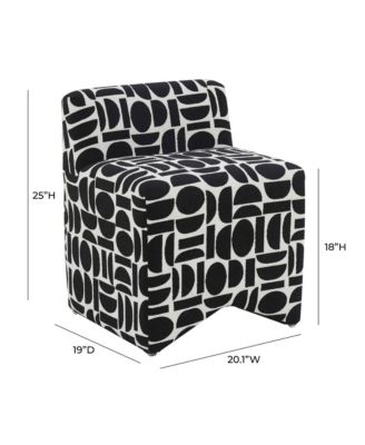 25" Geometric Jacquard Weave Stool