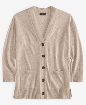 Plus Size 100% Cashmere Button-Front Cardigan, Macy's Exclusive