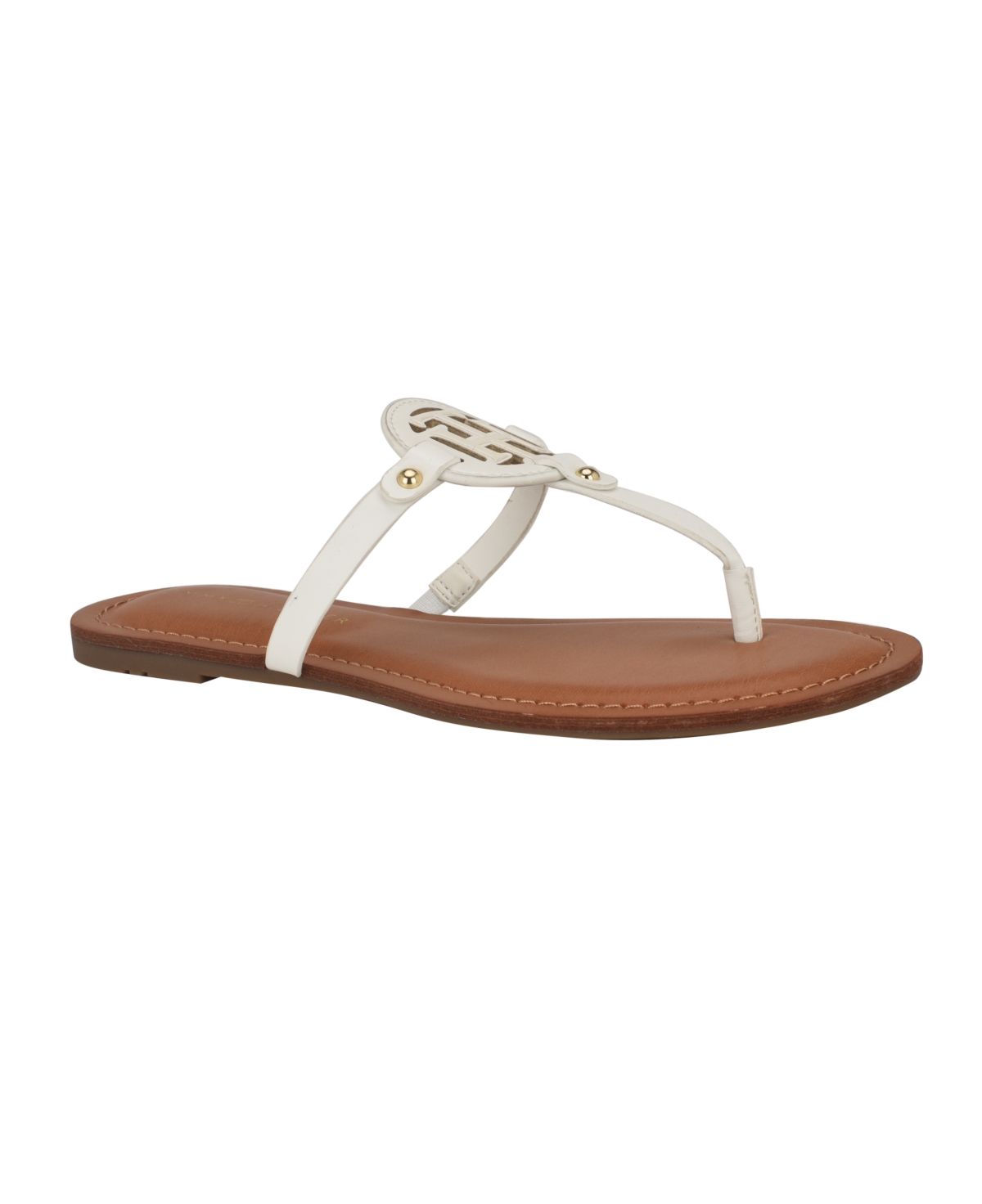 Women's Litzy Flat Slip On Logo Sandals - White