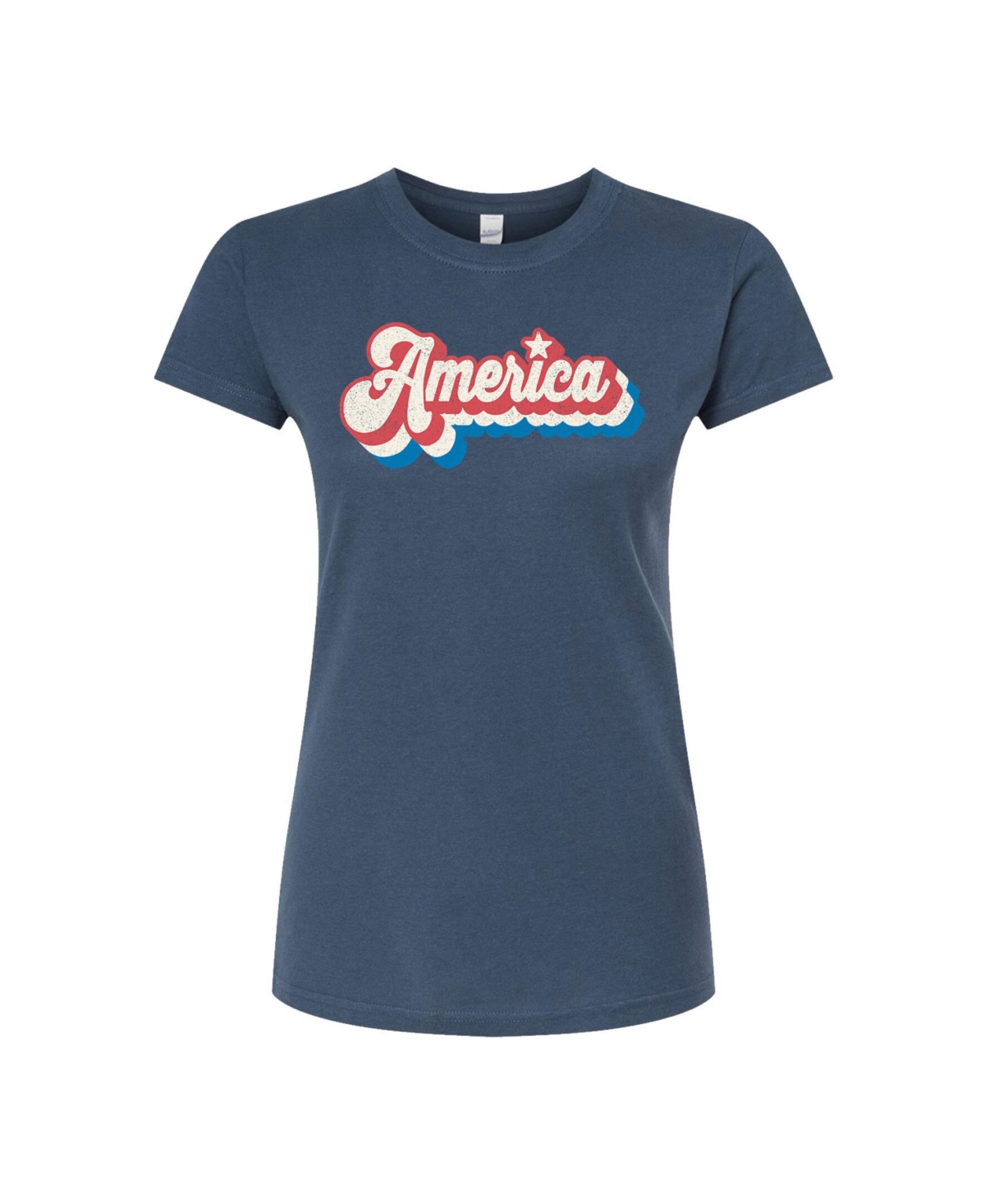 Good Vibes Llc Hybrid Apparel Trendy Juniors Americana Graphic Tee In Blue