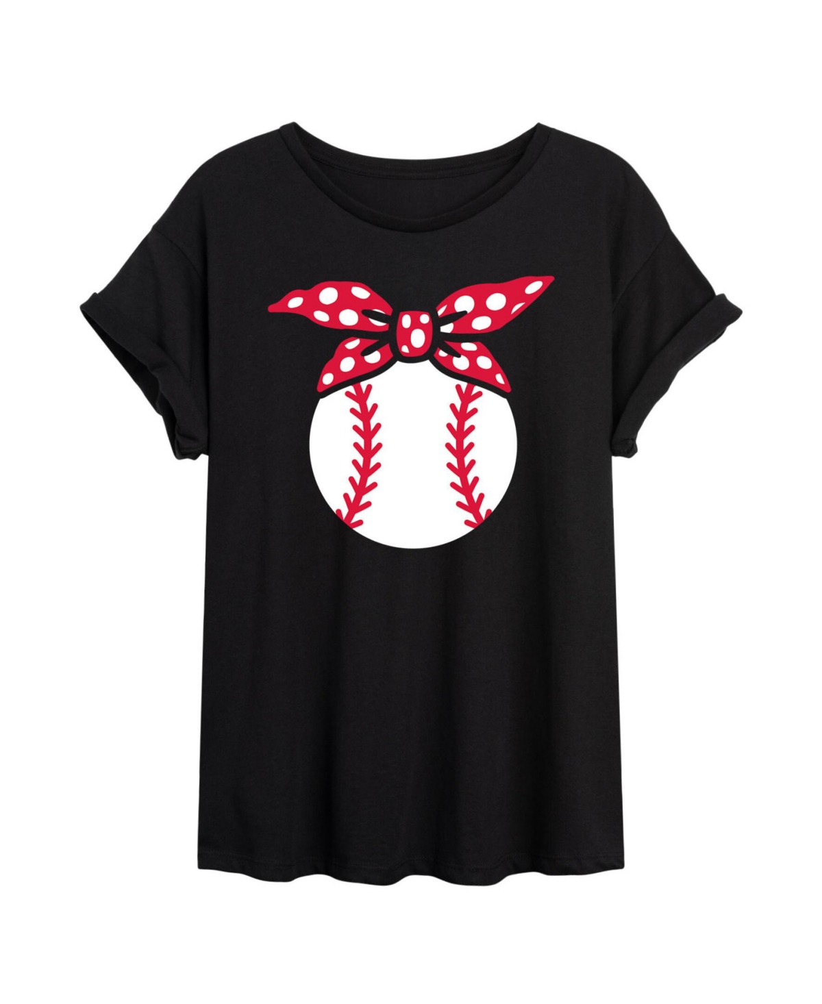 Good Vibes Llc Hybrid Apparel Trendy Juniors Baseball Graphic Oversized Tee In Black