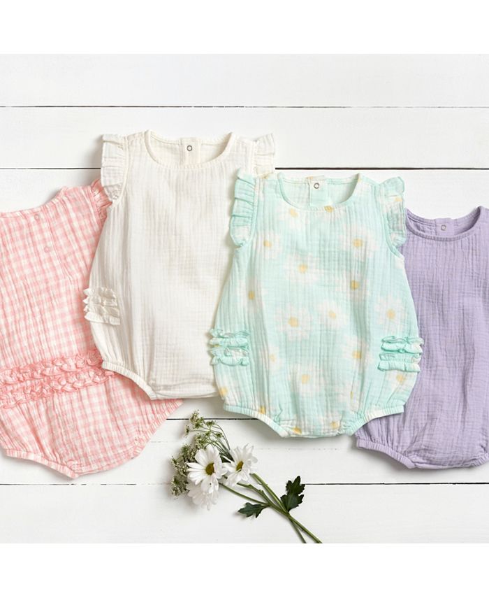 Gerber Baby Girls Gauze Sunsuit Romper Macy's