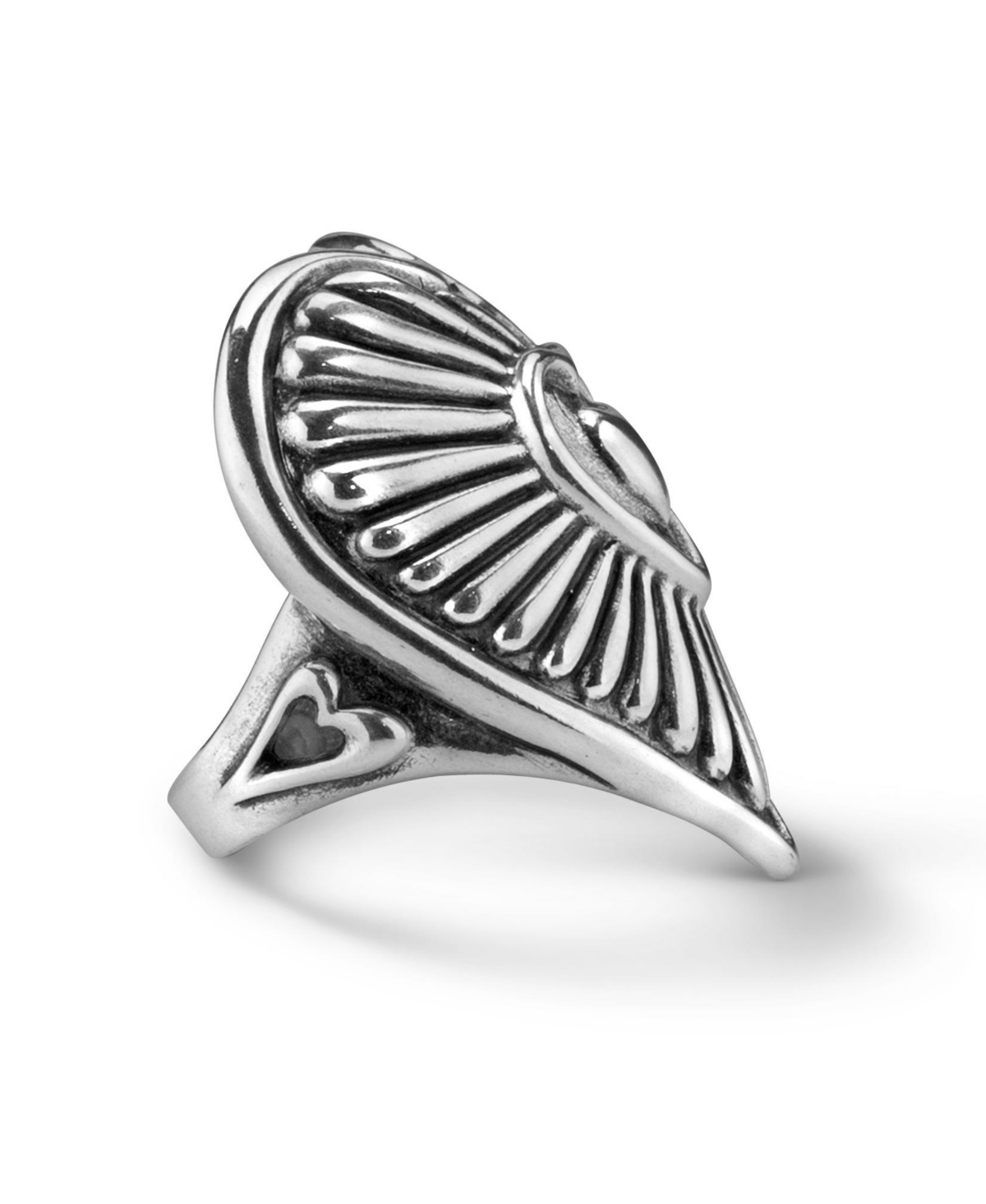 American West JewelryWomen's Statement Ring Heart and Sunburst Design, Sizes 5-10 - Sterling silver